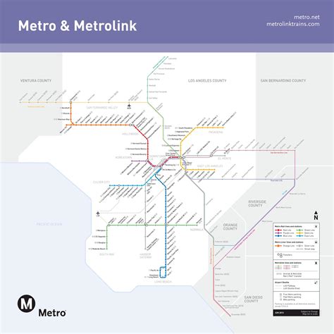 LA metrolink map - Metrolink map Los Angeles (California - USA)