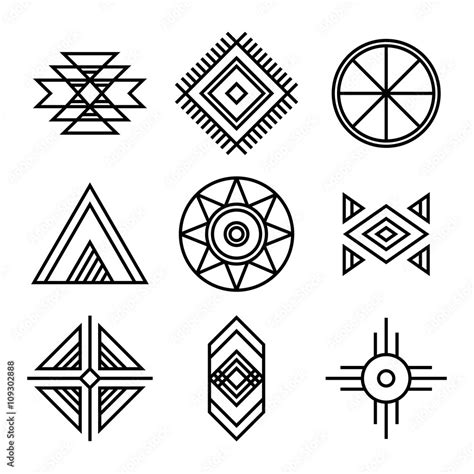 Native American Indians Tribal Symbols Stock Vector | Adobe Stock