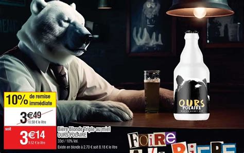 Promo Bière Blonde Triple Au Miel Ours Polaire chez Cora iCatalogue fr