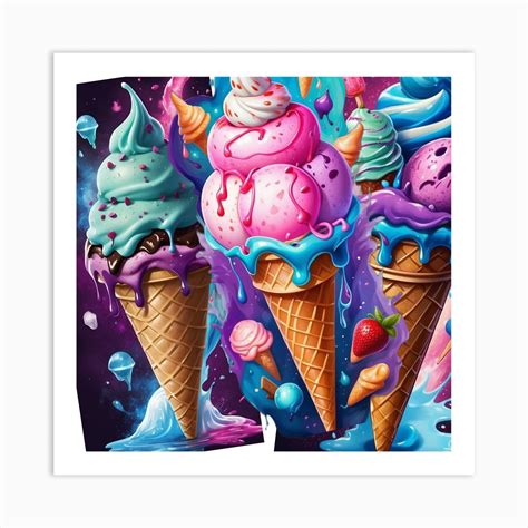 Ice Cream Cones Art Print by Ahmad - Fy