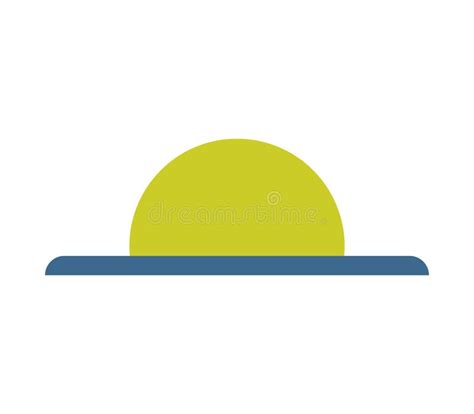 Icono De La Puesta De Sol En Vector Ilustrado En El Fondo Blanco Stock