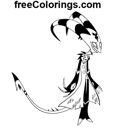 Blitzo Buckzo From Hazbin Hotel Free Printable Coloring Pages