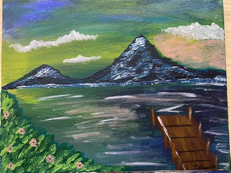 Mountain Acrylic Painting - Etsy