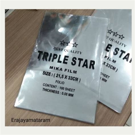 Jual Mika Film Bening Triple Star Folio Ukuran X Cm Shopee