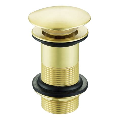 Mushroom Click Clack Basin Waste 1 1 4 Unslotted Brushed Brass