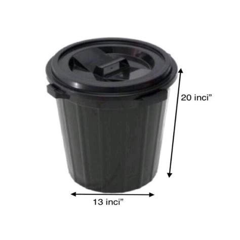 Plastic Garbage Dustbin With Cover Baldi Black Pail With Cover