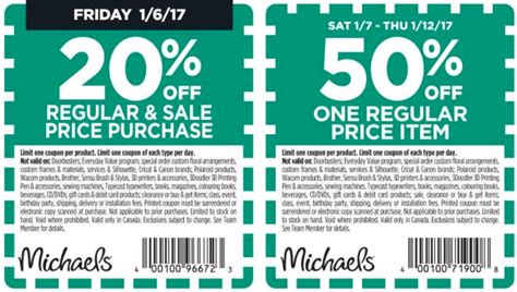 Michaels Canada Coupons And Flyers Deals Save 20 Off Regular And Sale