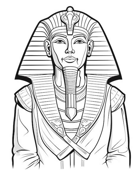 Vector Ancient Egypt God Vintage Logo Line Art Concept Black And White