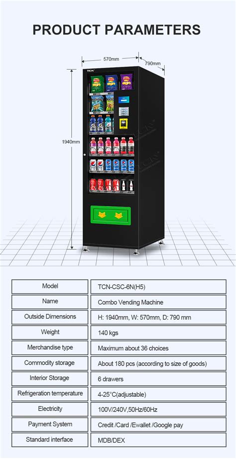 Snacks And Drinks Cashless And Card Payment Vending Machine Tcn