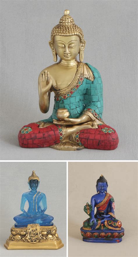 Buddha Statues: 1) Buddha Statue with Colorful Detailing, Brass 2 ...