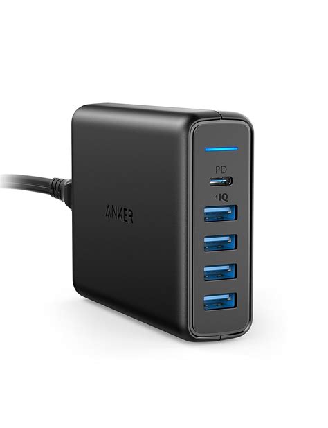 Usb C Wall Charger Anker Premium 60w 5 Port Desktop Charger With One