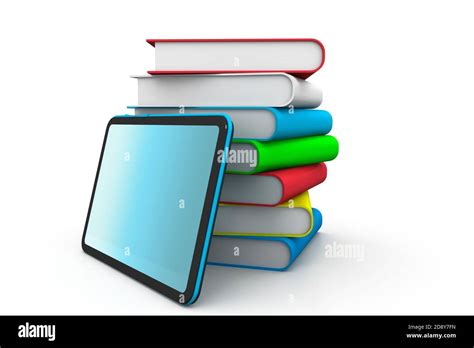 Books and tablet pc Stock Photo - Alamy