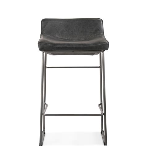 INDUSTRIAL SADDLE STOOLS: BLACK LEATHER | SET OF 2 – The Design Tap