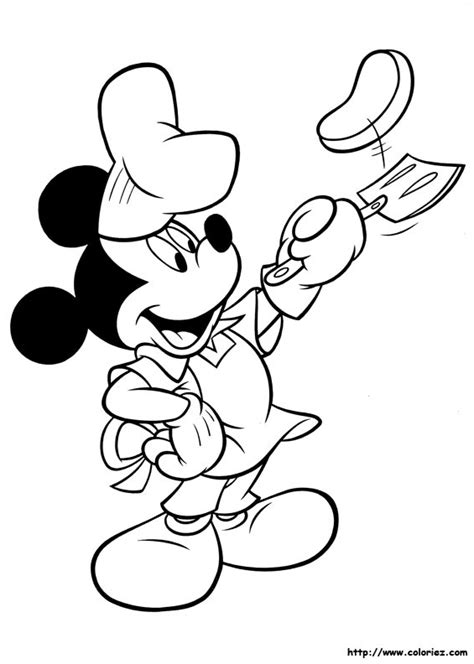 Coloriage Mickey Cuisinier