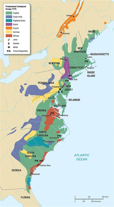 A Tapestry Of Ethnic Settlements British North American Colonies In 1775