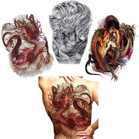 Pcs Tatto Body Full Back Temporary Waterproof Tattoo Sticker