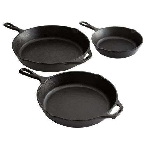 Lodge Piece Pre Seasoned Cast Iron Skillet Set Includes