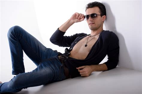 Premium Photo A Man Lies With A Naked Torso