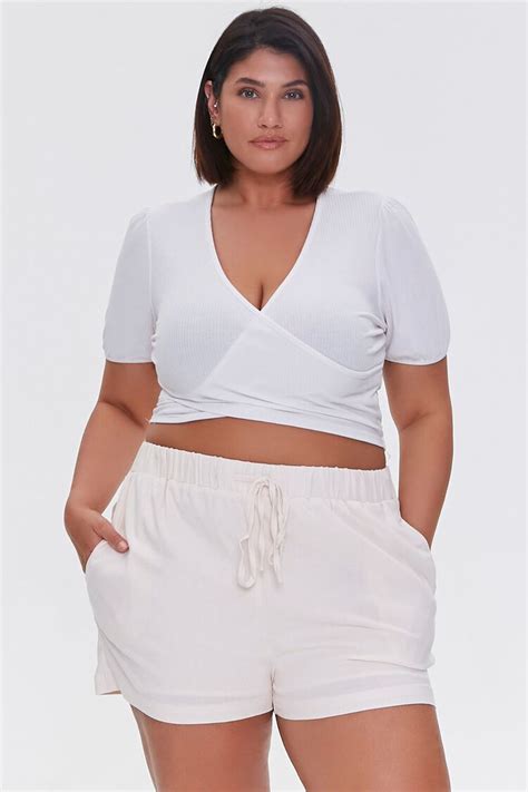 Plus Size Drawstring Shorts