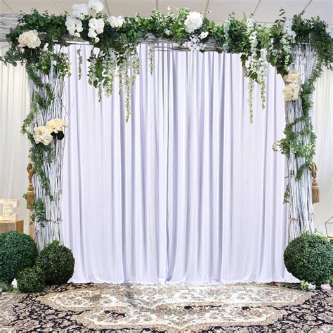 Buy White Backdrop Curtain for Parties White Backdrop Drapes for Weddings Baby Shower Birthday ...