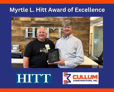 Cullum Constructors Inc Presented The Myrtle L Hitt Award Of