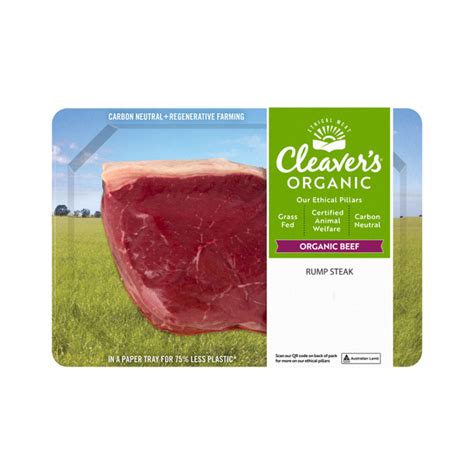 Buy Cleavers Organic Grass Fed Beef Rump Steak Approx 300g Coles