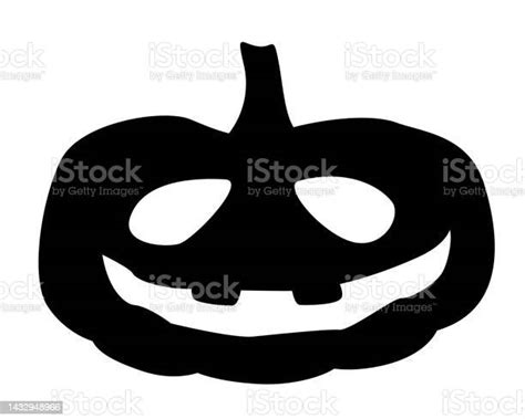 Vector Illustration Of Halloween Pumpkin Silhouette Cute Hand Drawn