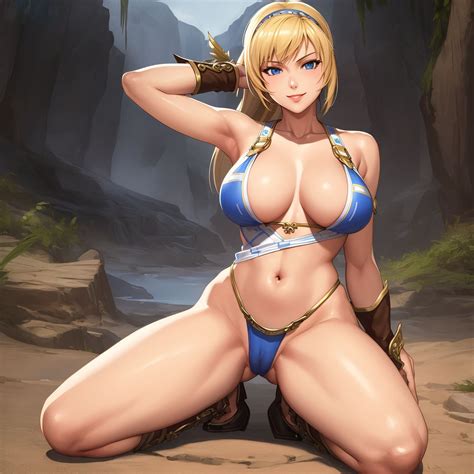 Hentai Busty 1girl Alluring Big Breasts Blonde Hair Blue Eyes Bra