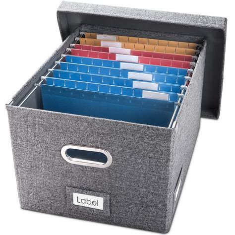 Prandom File Organizer Box Set Of 1 Collapsible Decorative Linen