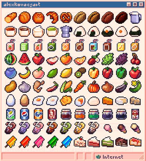 FREE 100 Piece 16x16 Pixel Art Food Icons Pack Release Announcements