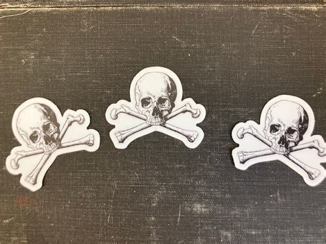 Skull And Bones Sticker Skull Sticker Skull Logo Skull Etsy Uk