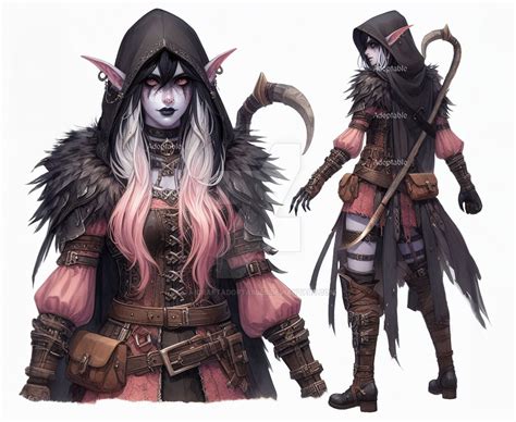 Drow Hooded Female Assassin Closed By Aicraftadoptables On Deviantart