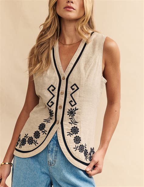 Cream Embroidered Waistcoat