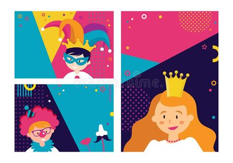 Cartes En Liasse De Convocation Pour La Partie Du Costume Enfants En