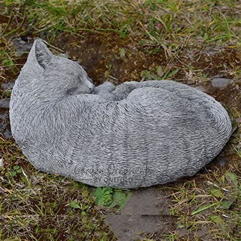 New Schlafende Katze Detaillierte Aus Stein Gartenfigur Skulptur