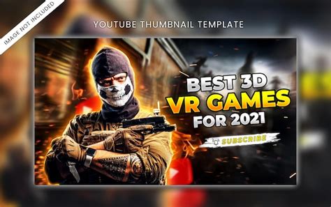 Premium PSD | Best action gaming youtube thumbnail design template download psd file