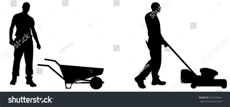 Vector Silhouette Worker On White Background Stock Vector (Royalty Free ...