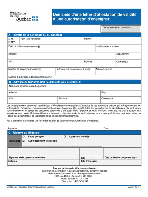 Remplissable En Ligne Demande Dune Lettre Dattestation De Validit D Une