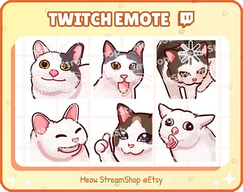 Twitch Emote Cute Meme Cat Emotes Pack 2 Polite Shock Etsy Ireland