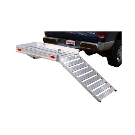 Trailer Hitch Cargo Carrier With Ramp - Aluminum