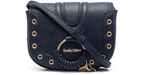 See By Chlo Leather Hana Eyelet Embellished Shoulder Bag In Blue