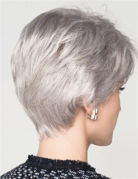 Natural Short Grey Hair Wig For Old Women