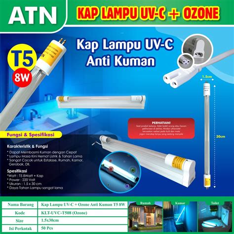 Jual Cod Lampu Uvc Sterilizer Ozon Watt T Uv Germicidal Disinfectan