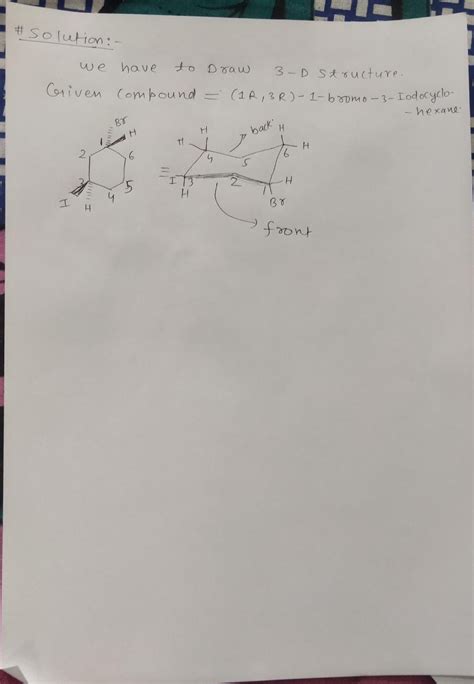 Solved 5 4 Draw The Three Dimensional Structure Of 1R Course