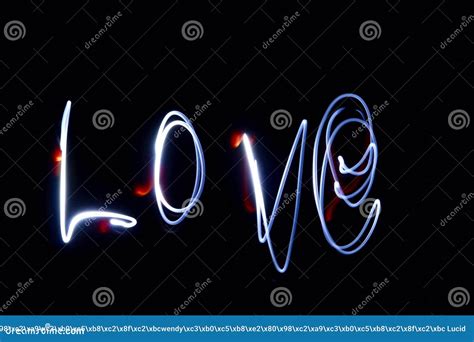 Word Love Written in Lights.emotions Romantic Love Written in the Sky ...