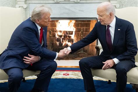 Joe Biden And Donald Trump Shake Hands At White House Meeting As