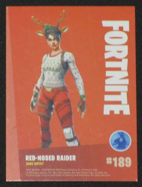 CARTE PANINI FORTNITE Serie 1 Red Nosed Raider Rare Holo N189