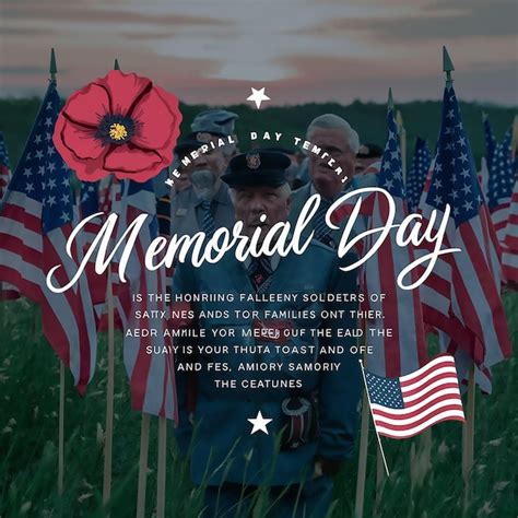 Premium Photo Memorial Day Social Media Post Design Template