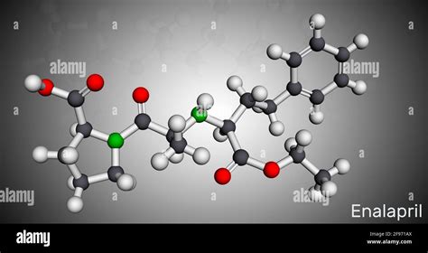 Enalapril Molecule It Is Ace Inhibitor Medication To Treat High Blood