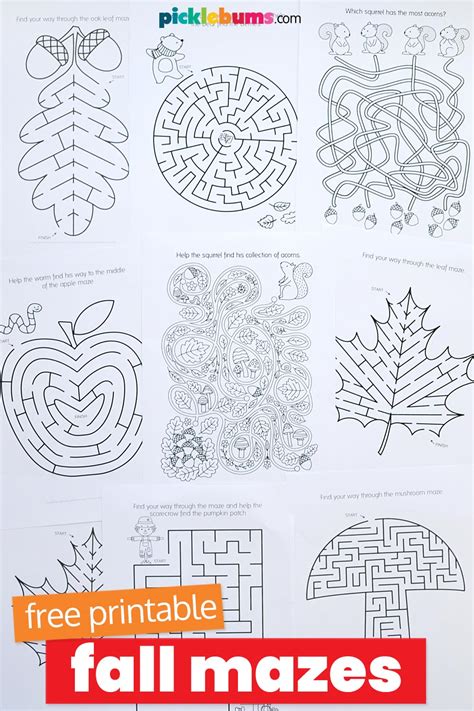 Printable Fall Mazes For Kids Picklebums